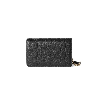 GUCCI GG EMBLEM WALLET ON CHAIN 818705 (20*12.5*4cm)